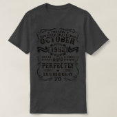 70 Year Old  October 1952 Man Myth Legend 70th Bir Tシャツ (デザイン正面)