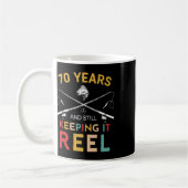 70 Years And Still Keeping It Reel 70th Birthday F コーヒーマグカップ (左)