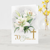 70 Years of Religious Service Cross and Lilies カード (黄色い花)