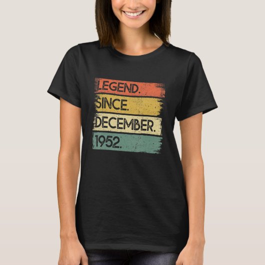 70 Years Old Legend Since December 1952 70th Birt Tシャツ (正面)