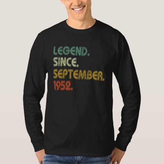 70 Years Old Legend Since September 1952 70th Bir Tシャツ (正面)