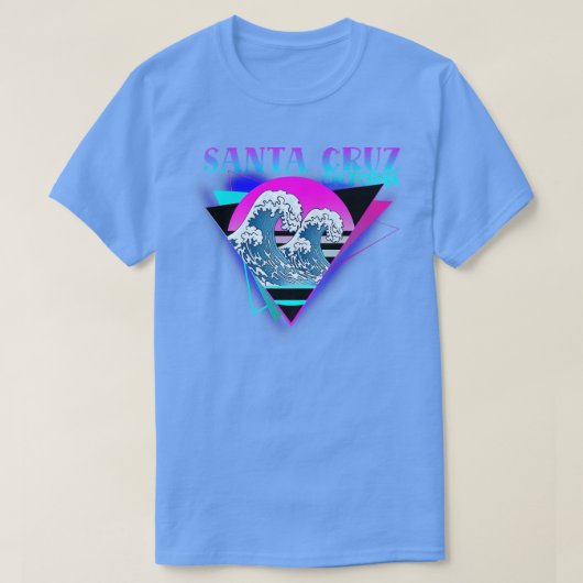 70er 80er in California City Santa Cruz wave Tシャツ (デザイン正面)