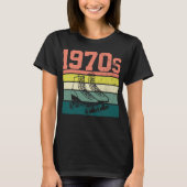 70er Retro Rollschuhe Tシャツ (正面)