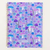 70sかわいらしマッシュルームカタツムリターコイズブルーパープル プランナー手帳 (正面)