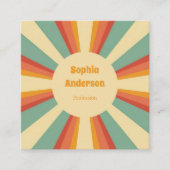 70sはっきりしたスタイルとQRコーカスタムド – レトロブラスト スクエア名刺 (正面)