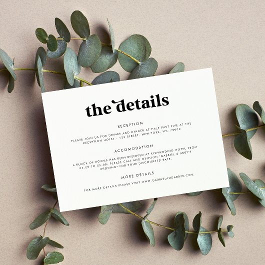 70sはっきりしたレトロスクリプトタイポグラフィ詳細結婚 エンクロージャーカード