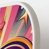 70sアーポップ・アートのトハート/バレンタインのマグカップ ピックルボールラケット (左詳細)