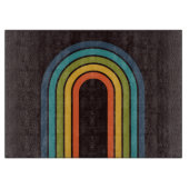 70sオレンジブラウンティール（緑がかった色）パターカスタムン カッティングボード (正面)