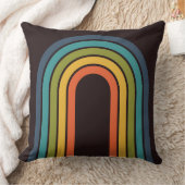 70sオレンジブラウンティール（緑がかった色）パターンカスタムキッチン クッション (ブランケット)