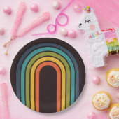 70sオレンジブラウンティール(緑がかった色)パターンカスタムキッチン ペーパープレート (パーティー)