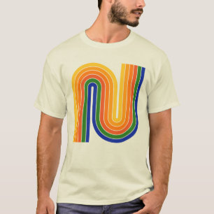 70sカラフルレトロスタイル幾何学模様Tシャツ Tシャツ