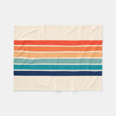 70sカラフルレトロストライプのストライプ数 フリースブランケット (正面(横))