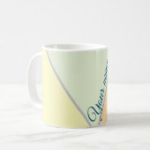 70sカラーブロックセージ緑の三角形名前をカスタムする コーヒーマグカップ (正面左)