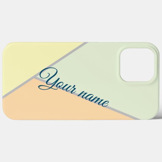 70sカラーブロックセージ緑の三角形名前をカスタムする Case-Mate iPhoneケース (裏面 (横))