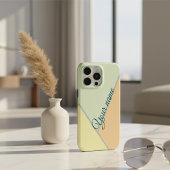 70sカラーブロックセージ緑の三角形名前をカスタムする Case-Mate iPhoneケース