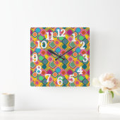 70sカラー スクエア壁時計 (ホーム)