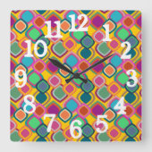 70sカラー スクエア壁時計 (正面)
