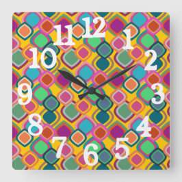 70sカラー スクエア壁時計