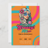 70sグルーヴィブギーレトロディスコ誕生日パーティー 招待状 (正面)