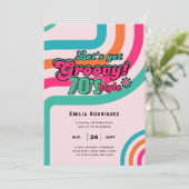 70sグルーヴィブギーレトロディスコ誕生日パーティー 招待状 (スタンド正面)