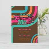 70sグルーヴィブギーレトロディスコ誕生日パーティー 招待状 (スタンド正面)
