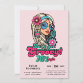 70sグルーヴィブギーレトロディスコ誕生日パーティー 招待状 (正面)