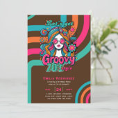 70sグルーヴィブギーレトロディスコ誕生日パーティー 招待状 (スタンド正面)