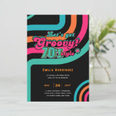 70sグルーヴィブギーレトロディスコ誕生日パーティー 招待状 (スタンド正面)