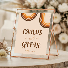 70sタイポグラフィレトロレインボークリームカードギフトPo ポスター