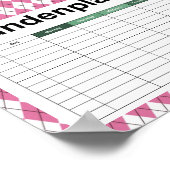 70sタータンチェックパターンPinky ポスター (角)