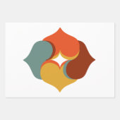 70'sテーマの色模様花包み紙S ラッピングペーパーシート (正面3)