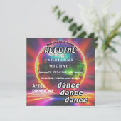 70sディスコボールレトロノスタルジア結婚式招待状 招待状 (スタンド正面)