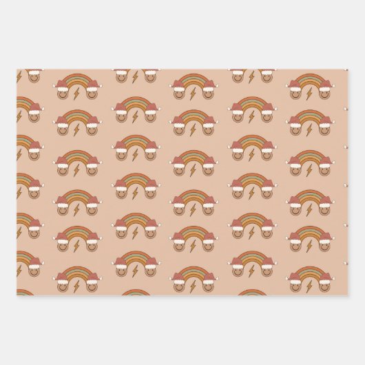 70sノスタルジアレトログルービークリスマス ラッピングペーパーシート (正面2)