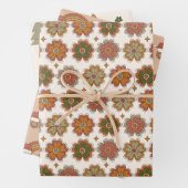 70sノスタルジアレトログルービークリスマス ラッピングペーパーシート (インサイチュ)