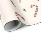 70sノスタルジアレトログルーヴィキャンディーケインクリスマス ラッピングペーパー (ロールコーナー)