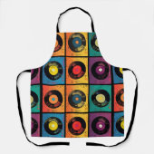70sビニールレコードアルバムカスタムキッチン エプロン (正面)