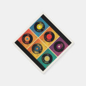 70sビニールレコードアルバムカスタムキッチン スタンダードカクテルナプキン (角)