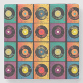 70sビニールレコードアルバムカスタムキッチン ストーンコースター (正面)