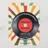 70sビニールレコードノスタルジア結婚式招待状 招待状 (正面/裏面)