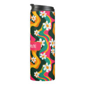 70sフローラレトロパターン(名前あり) カラフル タンブラー (回転右)