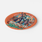 70sブギーレトロディスコ踊りPartyware Dining ペーパープレート (アングル)