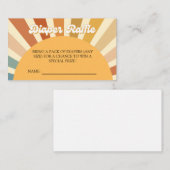 70sベビーシャワーボヘミアンシャワーボホオムツラッフル エンクロージャーカード (正面/裏面)