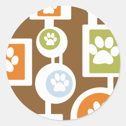 70sポープリントパターンステッカー ラウンドシール (正面)