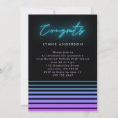 70sモダンレトロネオン写真卒業 招待状 (裏面)