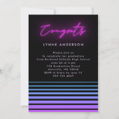 70sモダンレトロネオン写真卒業 招待状 (裏面)