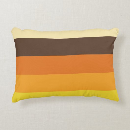 70sレトロのストライプのな色パターン アクセントクッション (正面)