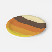 70sレトロのストライプのな色パターン ペーパープレート (アングル)