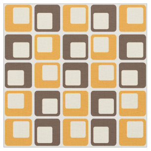 70sレトロの正方形はパターンを形づけます ファブリック