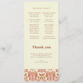 70sレトロオインスパイアレンジ結婚式 プログラム (裏面)