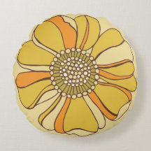 70sレトロオレンジ&金ゴールド花